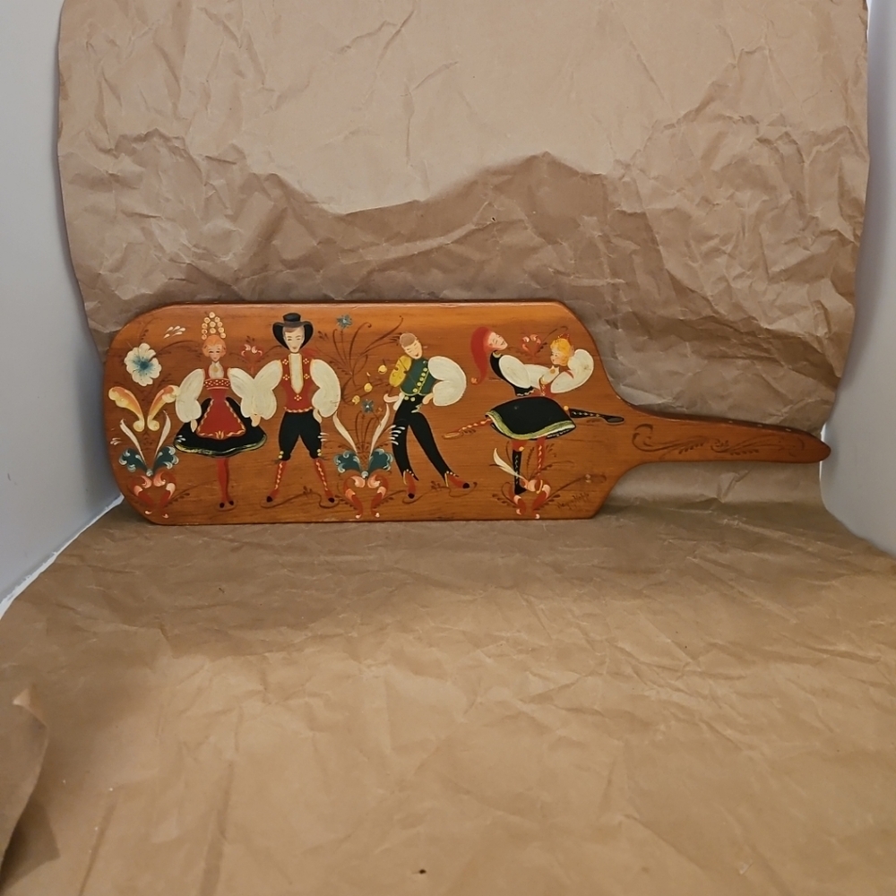Wood Wall Hanging Exquisite Hand Painting And Artist Signed Decor 1972